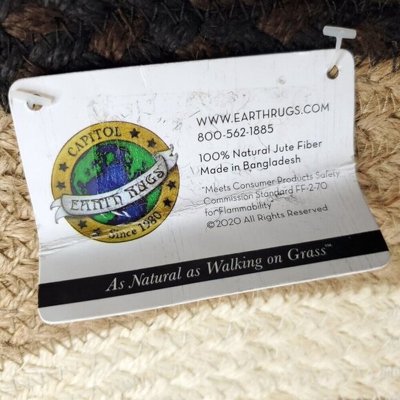 Primitive Black Star Tree Skirt Woven Jute Rug Susan Burd Farmhouse Cabin 30" - Picture 3 of 3